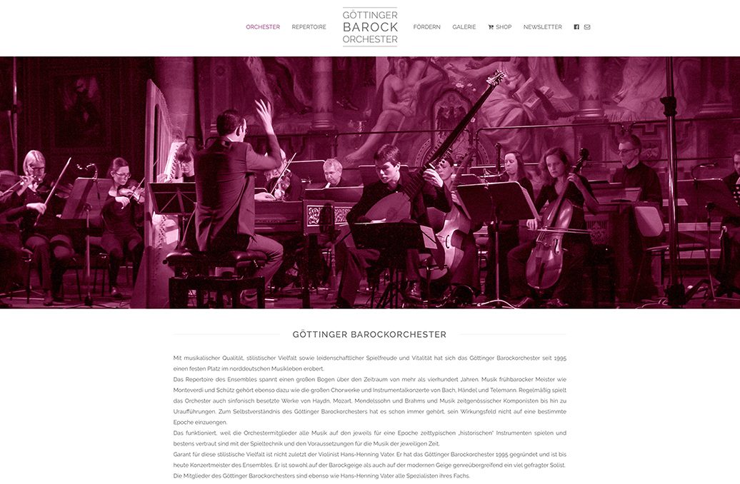 Bild: Kundenprojekt Göttinger Barockorchester